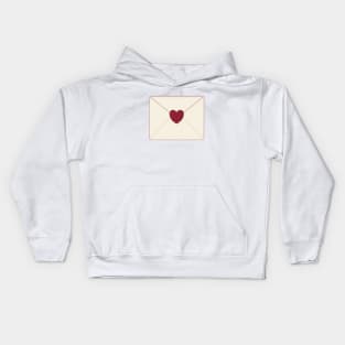 Red heart love letter aesthetic dollette coquette Kids Hoodie